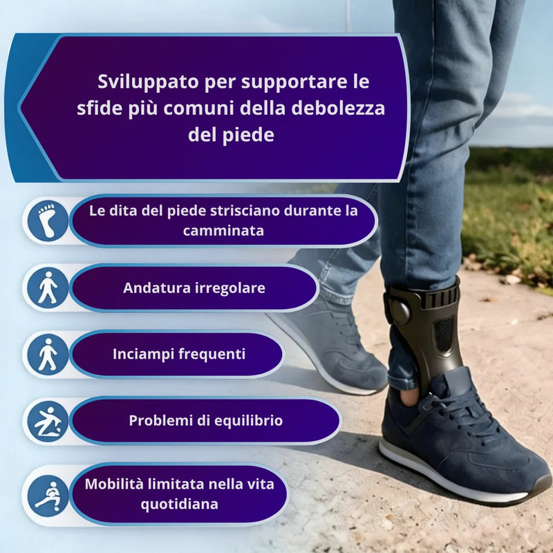 Tutore per Piede Cadente - Ortesi AFO Regolabile Caviglia
